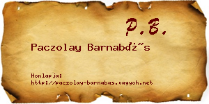 Paczolay Barnabás névjegykártya