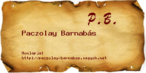 Paczolay Barnabás névjegykártya