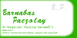 barnabas paczolay business card